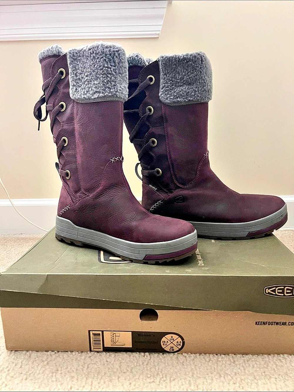 KEEN Hoodoo III Lace-Up WP Women's Purple Winter Boots US 9, Like New